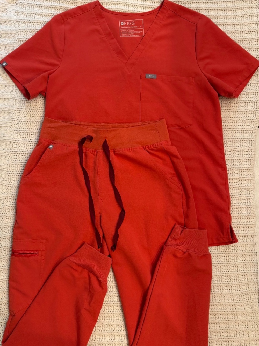 FIGS Women's Scrub Top Medium and Pants Small Petite Set - Clay